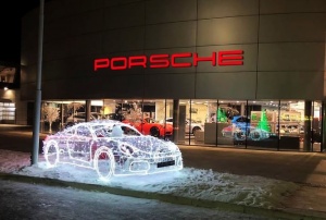 Световая 3D инсталляция "Porsche 911 Carrera GTS"